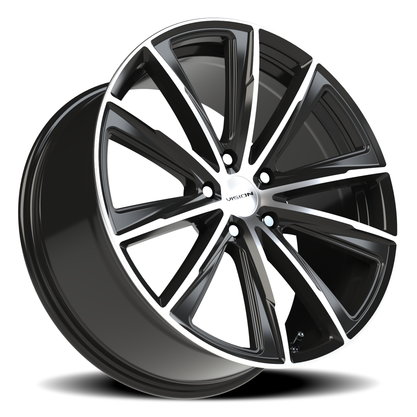 Vision Splinter 20X9 Gloss Black Machined Face Wheel
