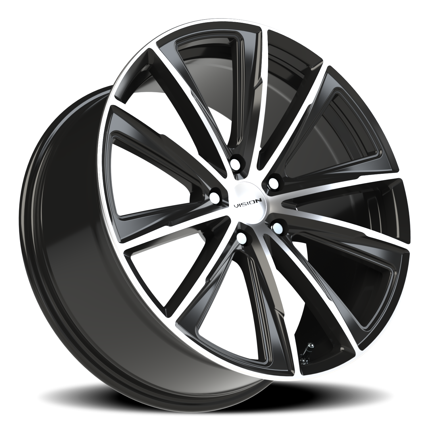 Vision Splinter 20X9 Gloss Black Machined Face Wheel