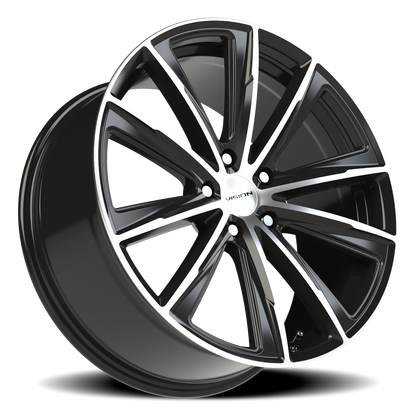 Vision Splinter 20X9 Gloss Black Machined Face Wheel
