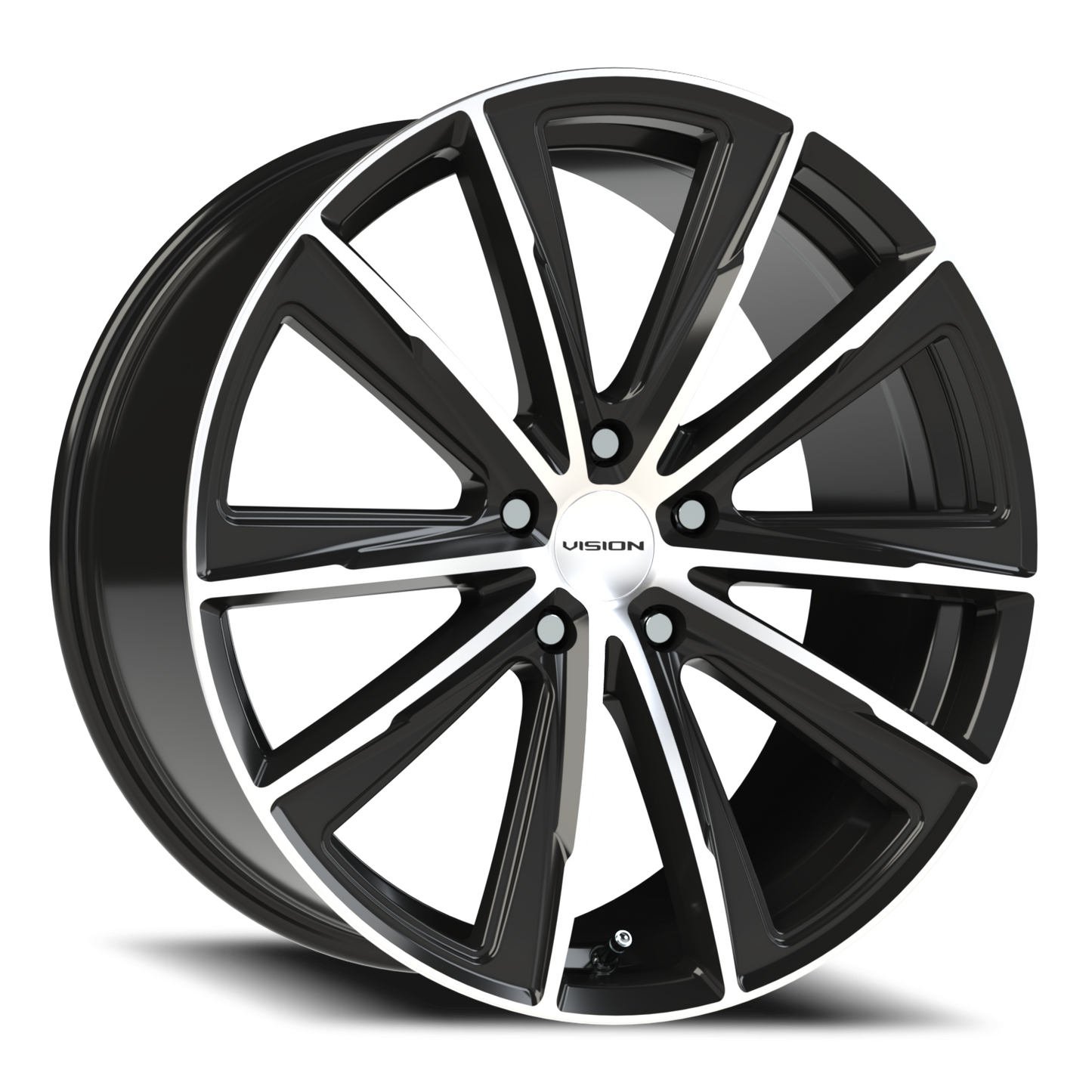 Vision Splinter 20X9 Gloss Black Machined Face Wheel