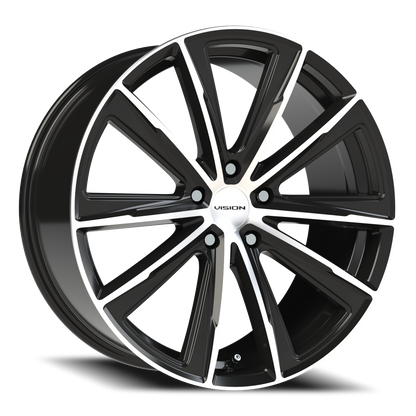 Vision Splinter 20X9 Gloss Black Machined Face Wheel