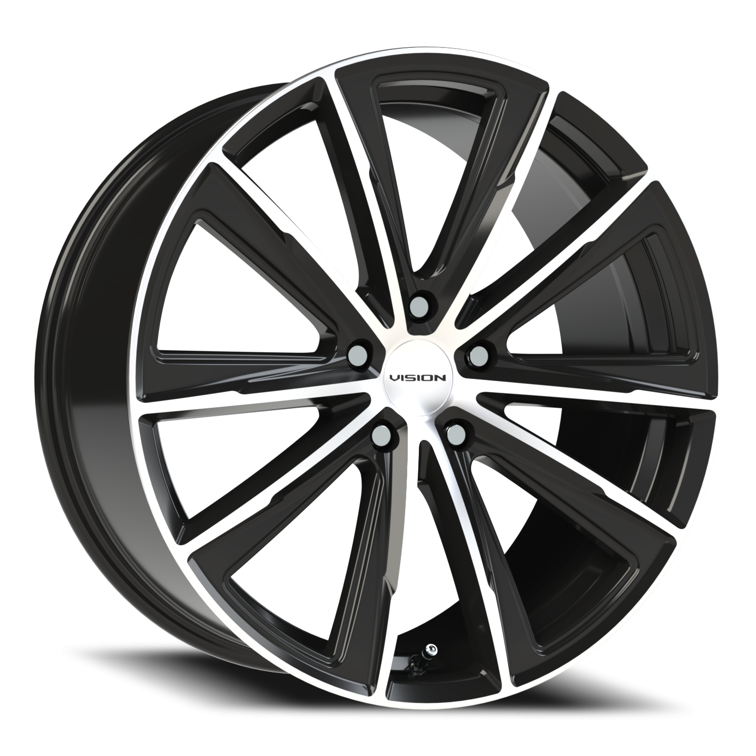 Vision Splinter 20X9 Gloss Black Machined Face Wheel