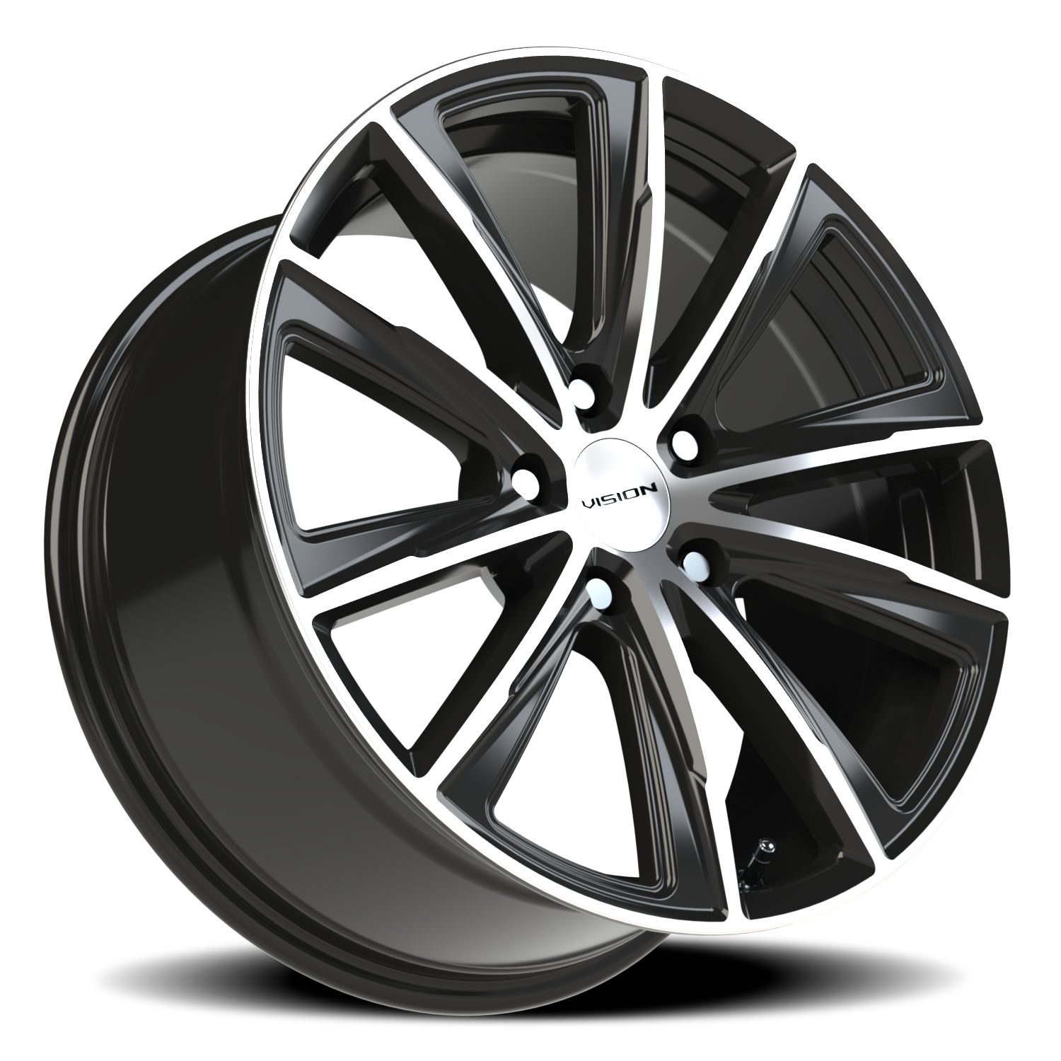 Vision Splinter 18X8.5 Gloss Black Machined Face Wheel