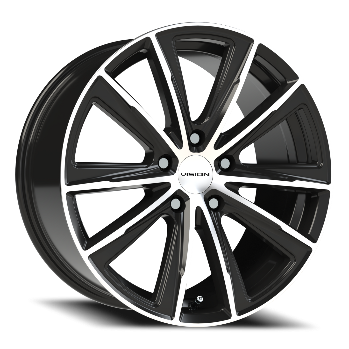 Vision Splinter 18X8.5 Gloss Black Machined Face Wheel