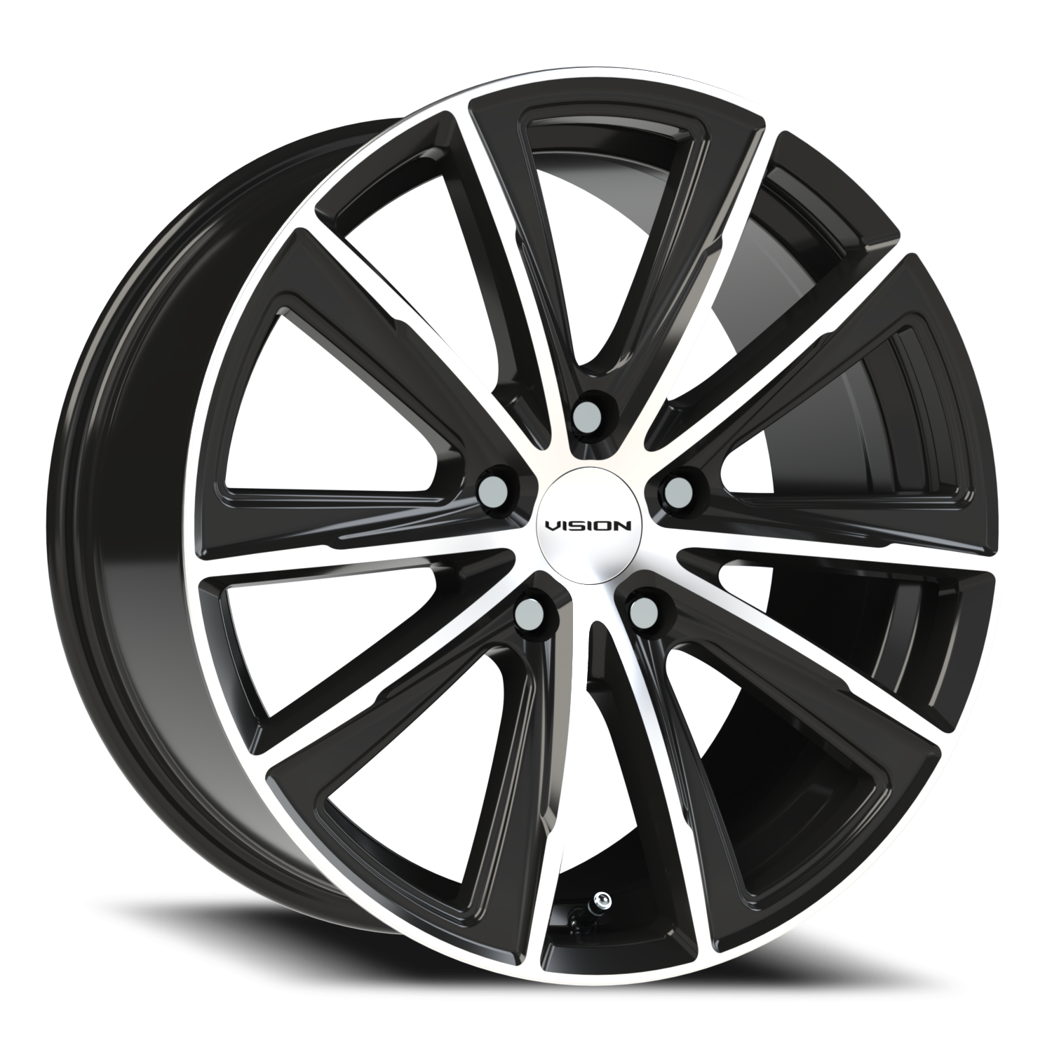 Vision Splinter 18X8.5 Gloss Black Machined Face Wheel