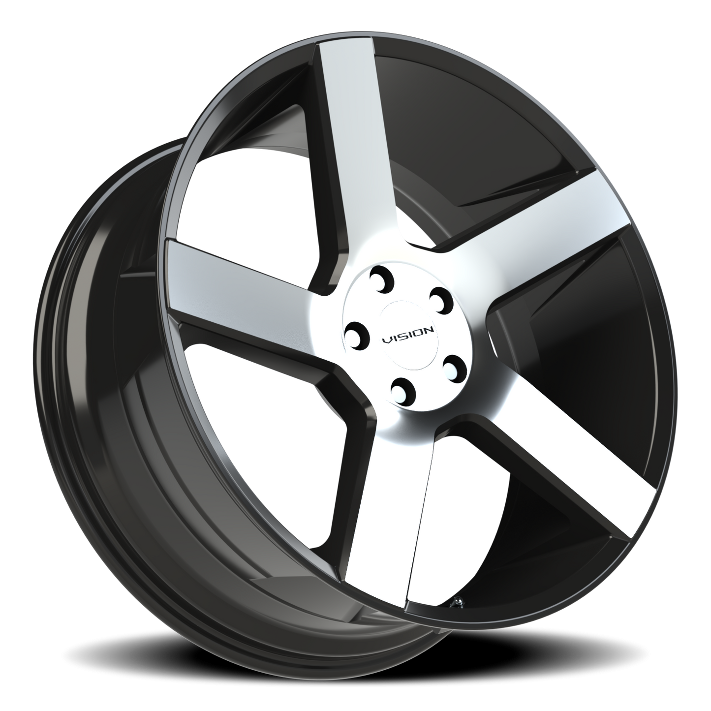 Vision Switchback 22X9.5 Gloss Black Machined Face Wheel