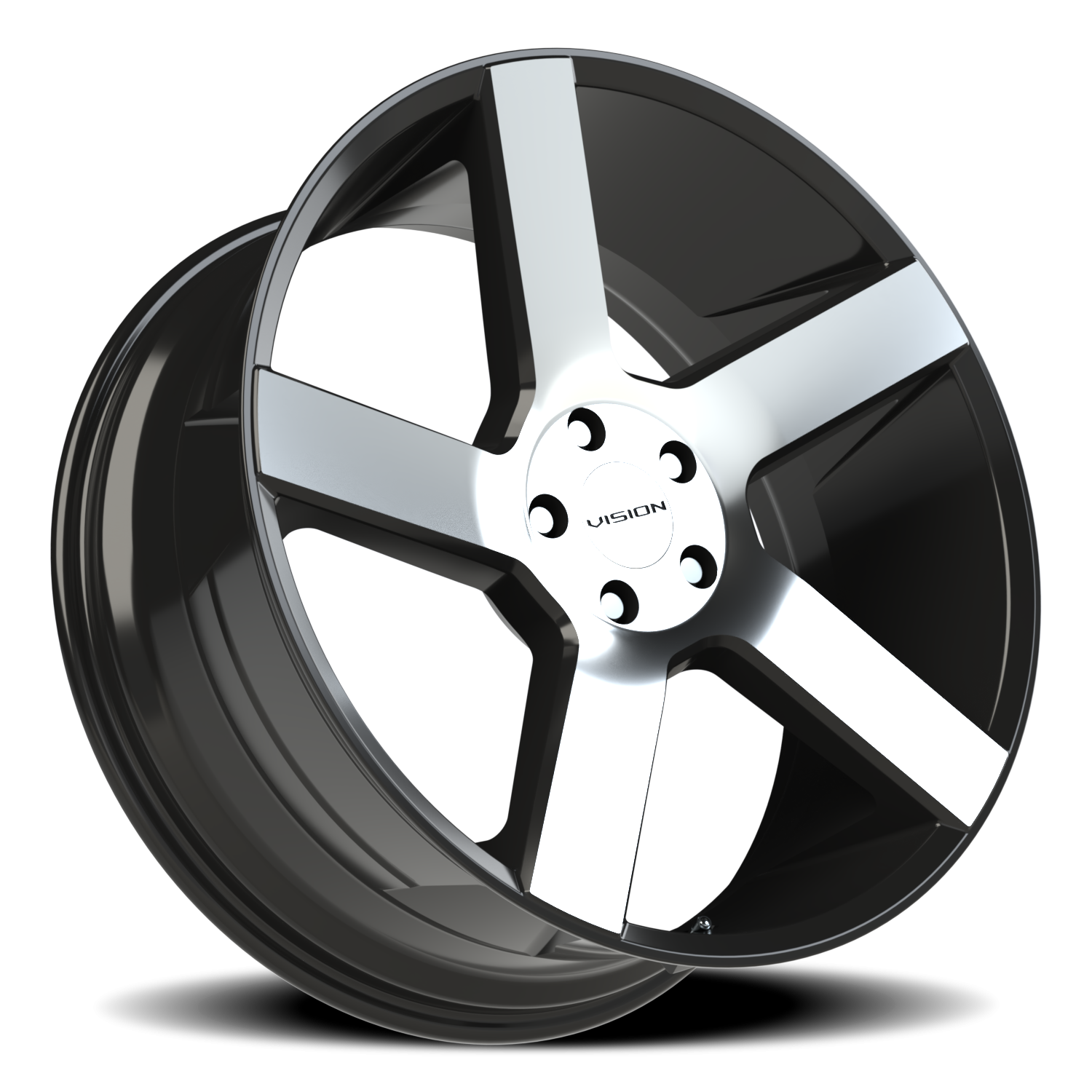 Vision Switchback 22X9.5 Gloss Black Machined Face Wheel