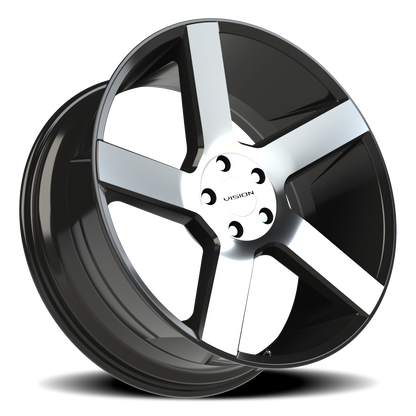 Vision Switchback 22X9.5 Gloss Black Machined Face Wheel