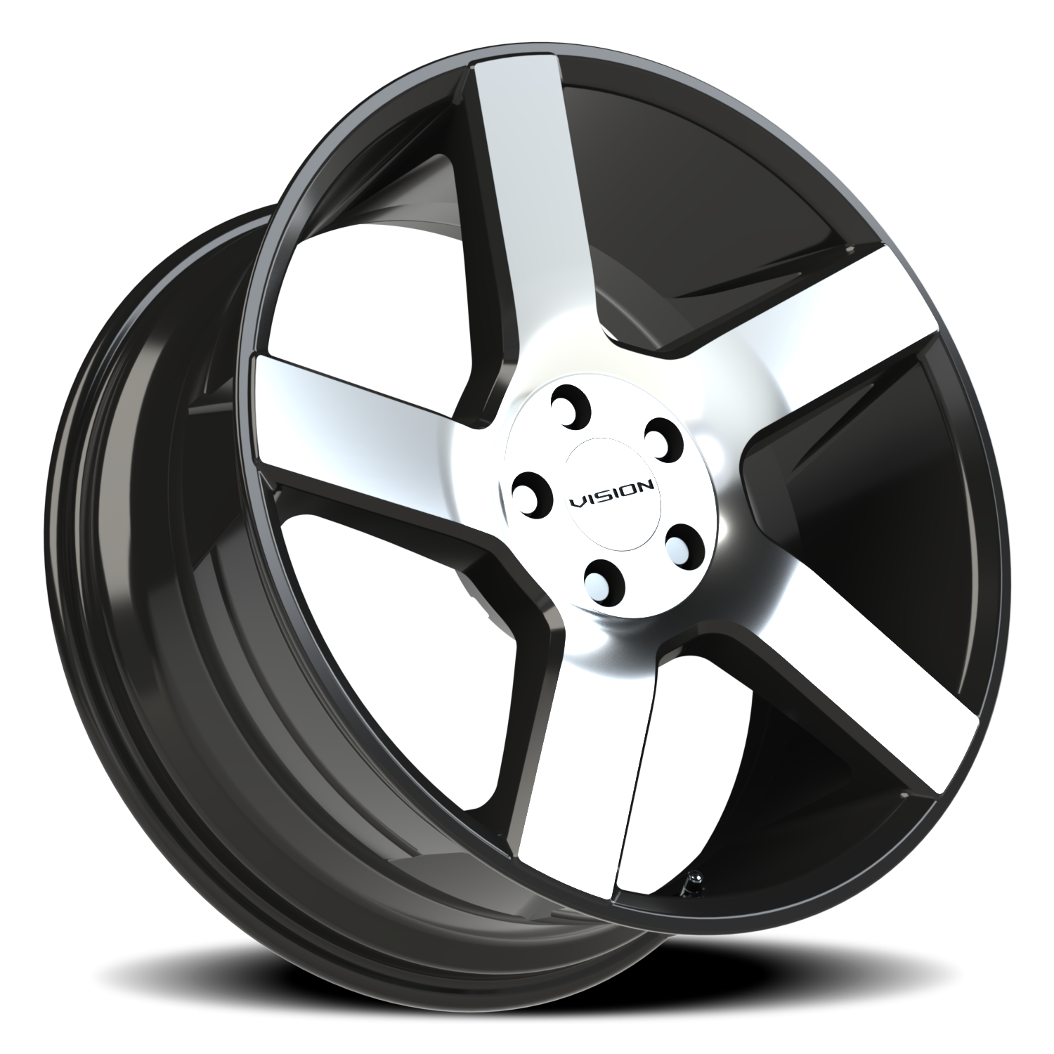 Vision Switchback 20X9 Gloss Black Machined Face Wheel