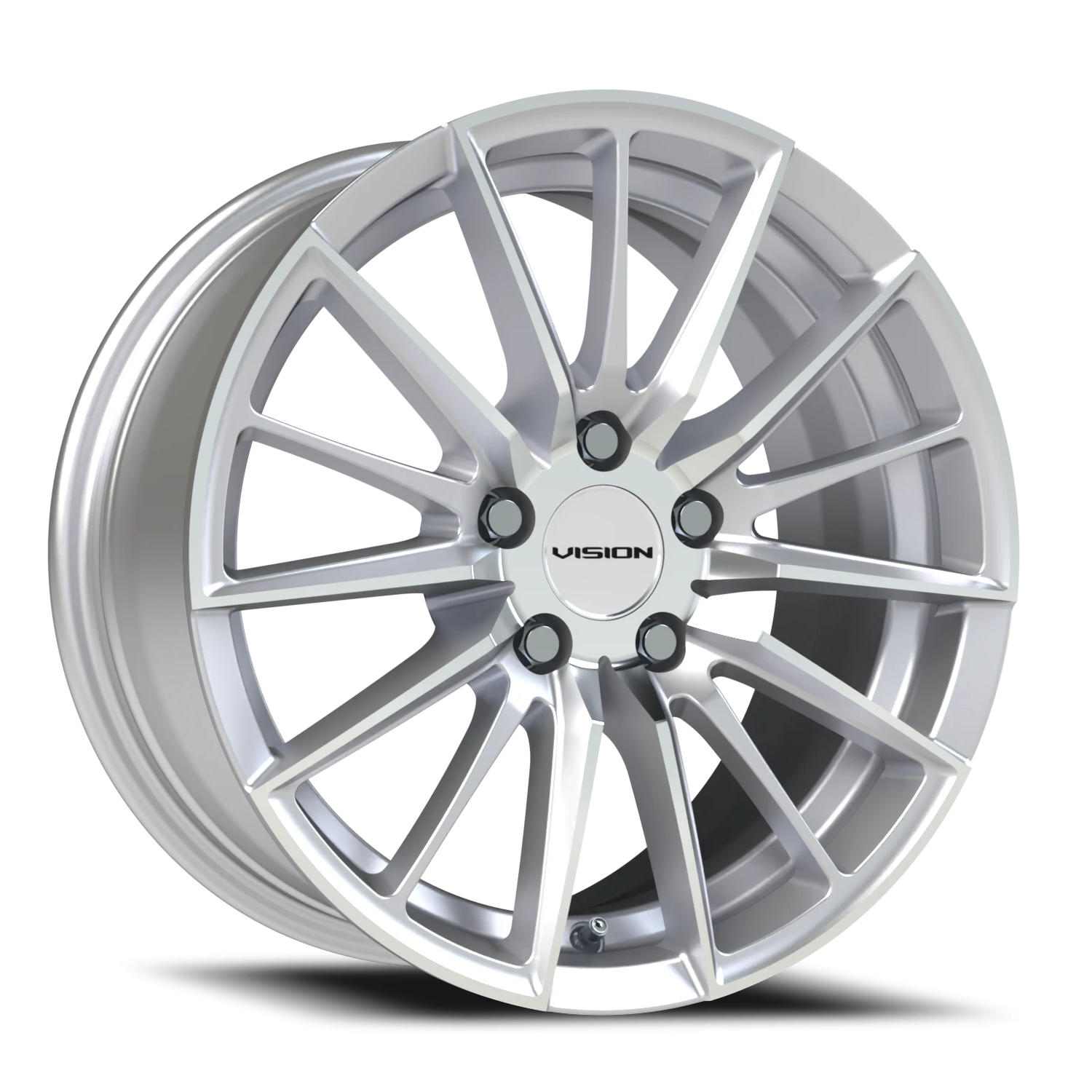 Vision Axis 16X7.5 Hyper Silver Machined Face Wheel