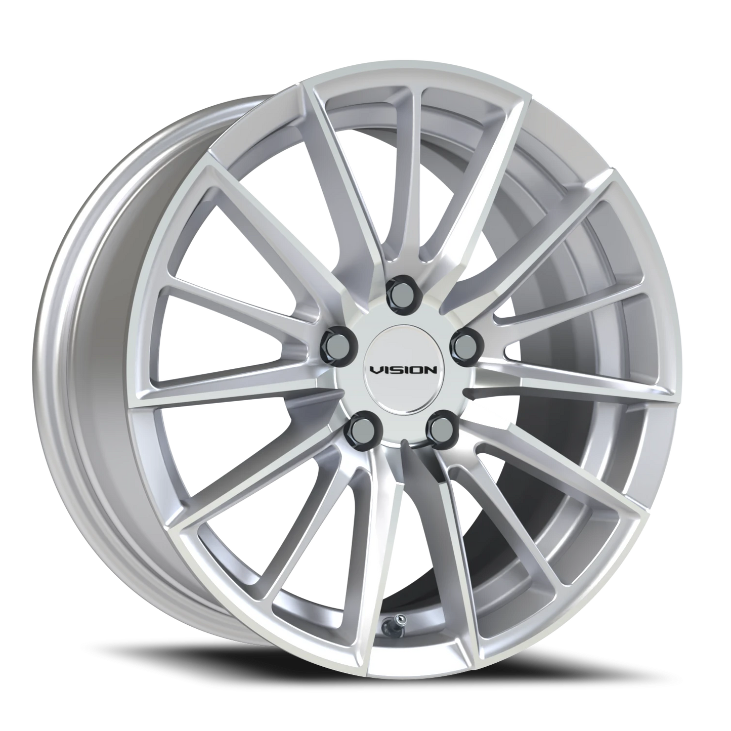 Vision Axis 16X7.5 Hyper Silver Machined Face Wheel