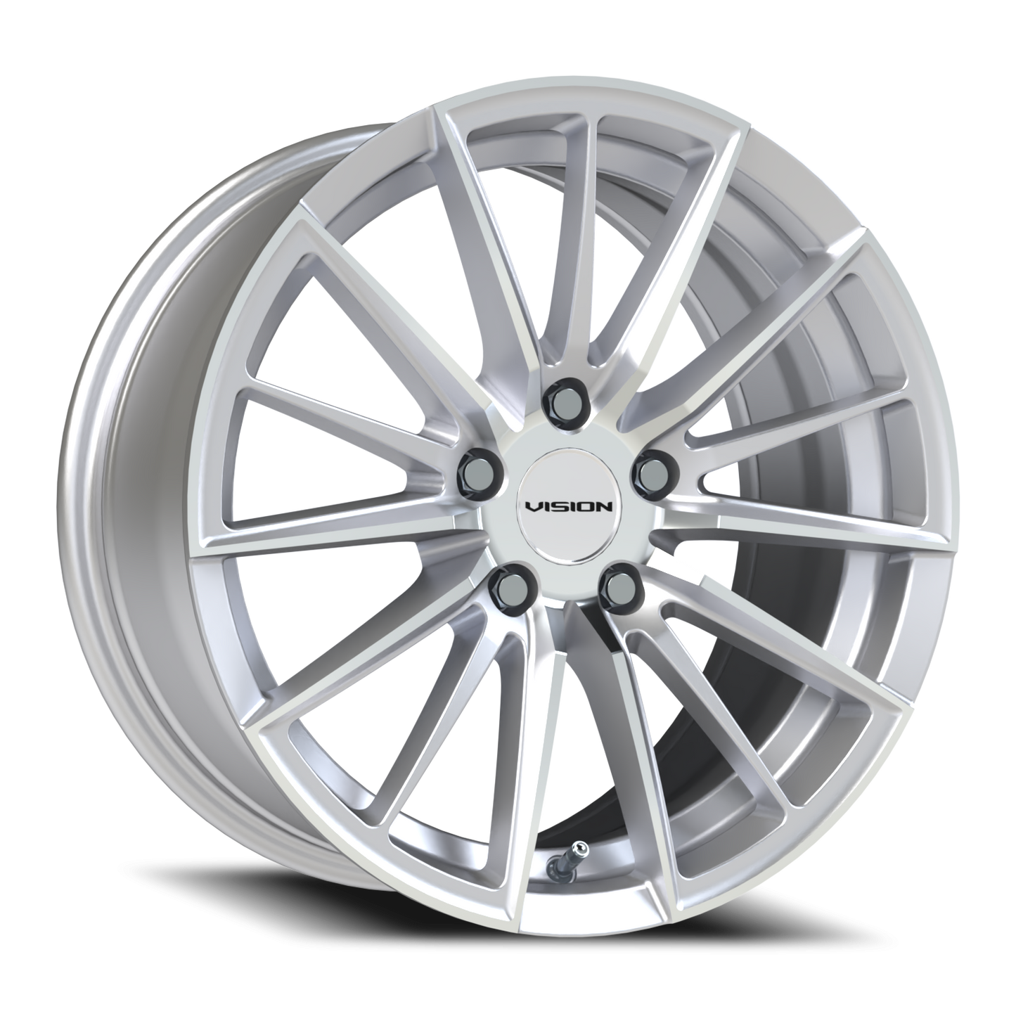 Vision Axis 17X8 Hyper Silver Machined Face Wheel