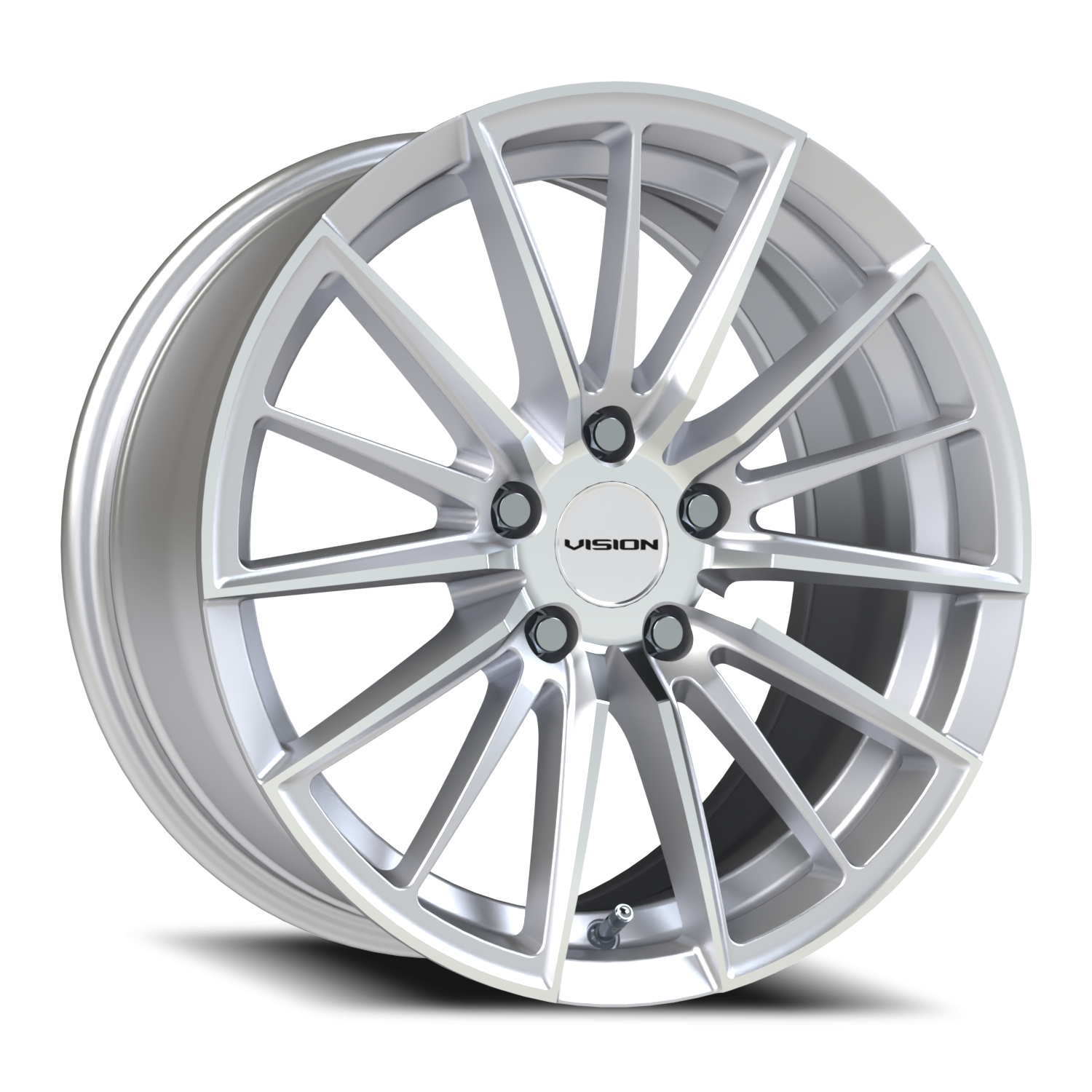 Vision Axis 17X8 Hyper Silver Machined Face Wheel