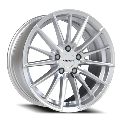 Vision Axis 17X8 Hyper Silver Machined Face Wheel