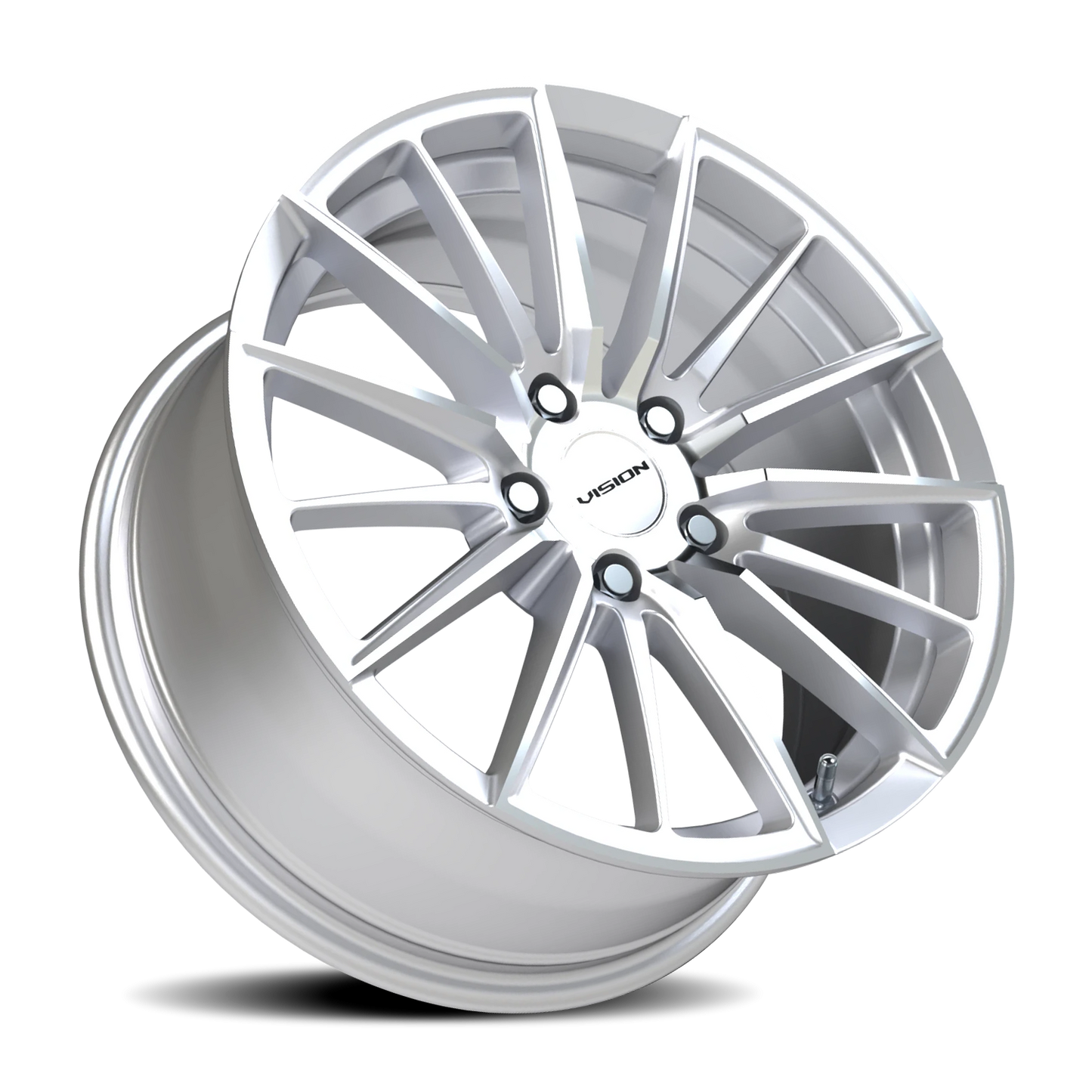 Vision Axis 17X8 Hyper Silver Machined Face Wheel