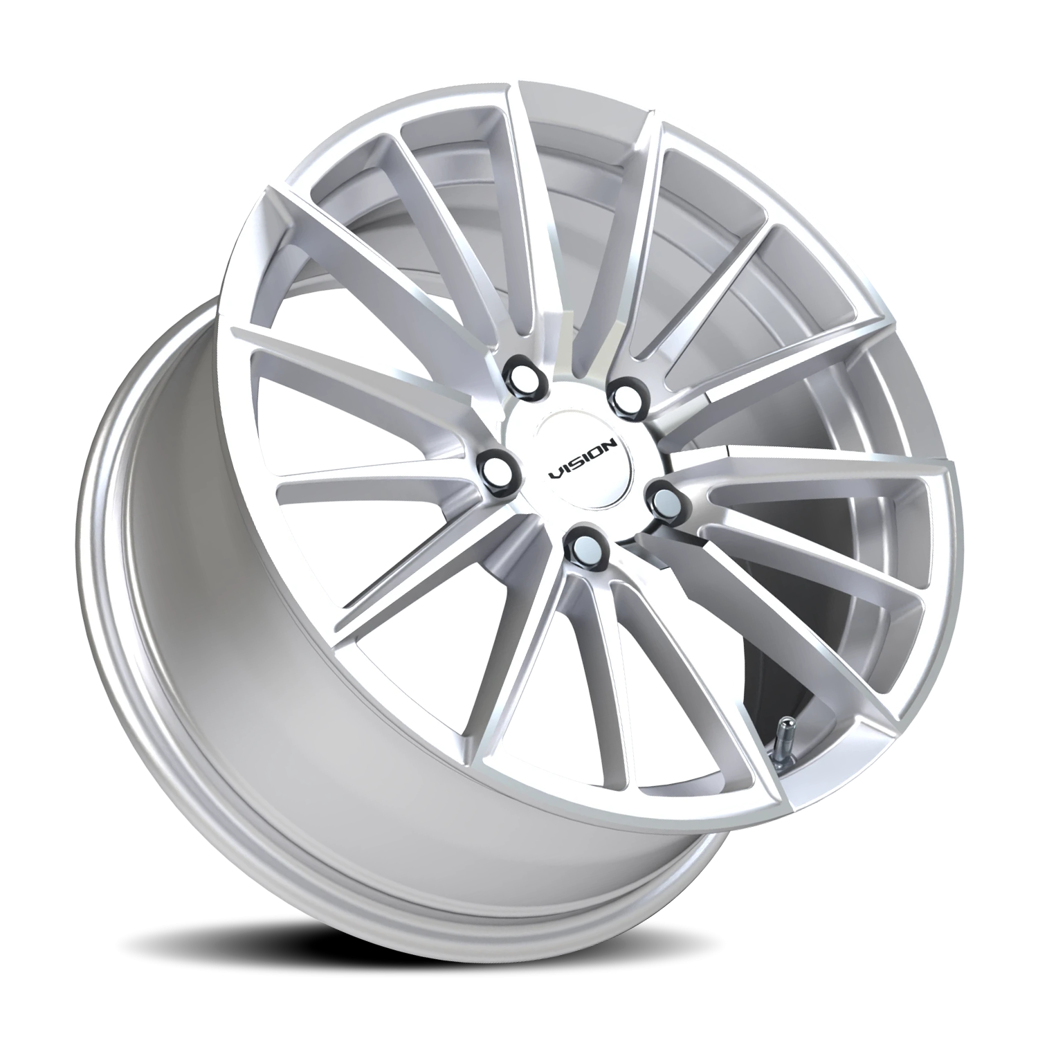 Vision Axis 17X8 Hyper Silver Machined Face Wheel