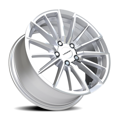 Vision Axis 17X8 Hyper Silver Machined Face Wheel