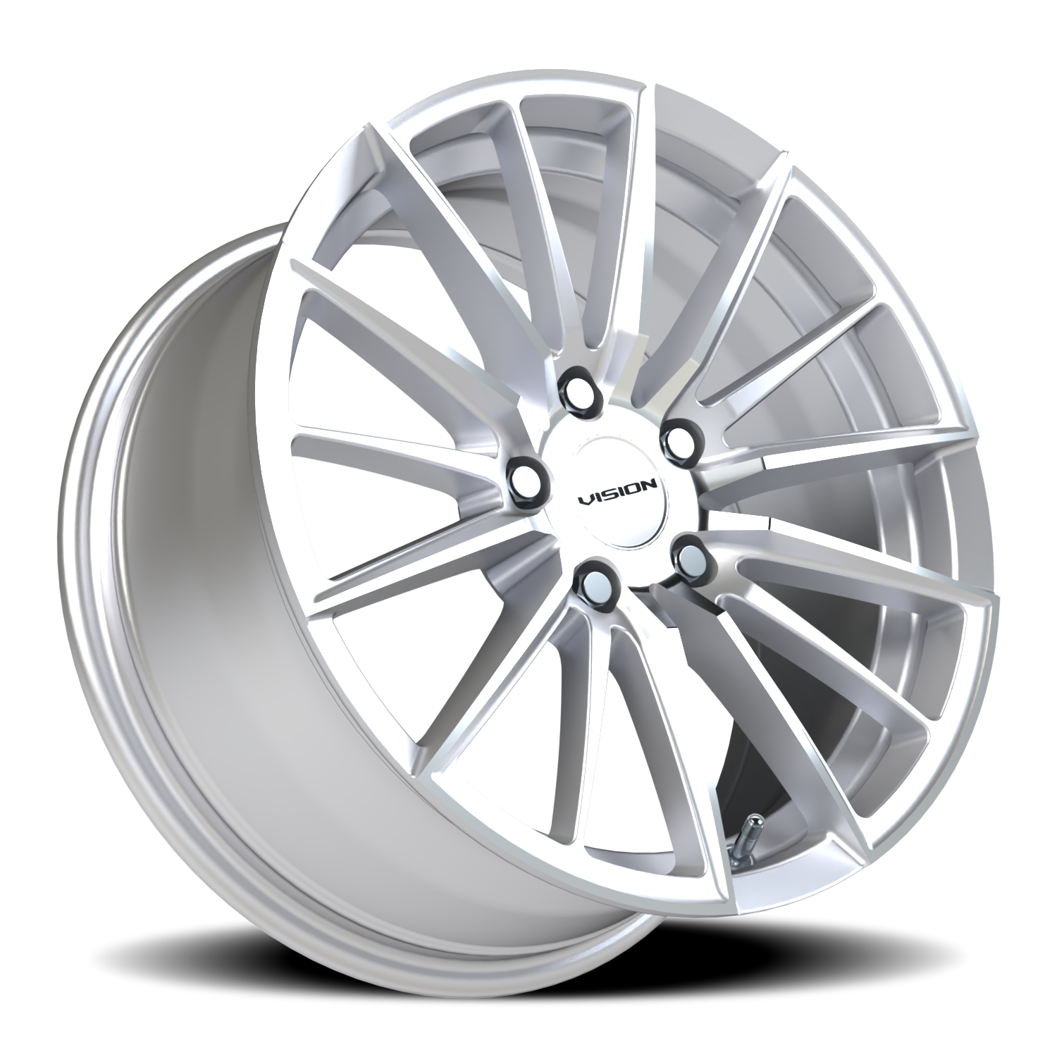 Vision Axis 17X8 Hyper Silver Machined Face Wheel