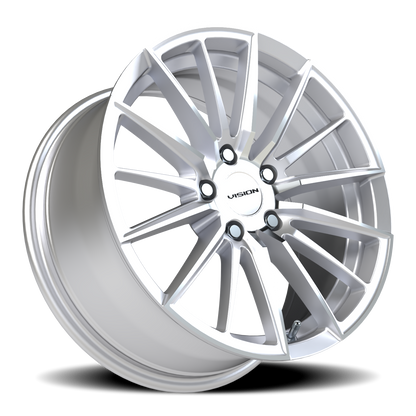 Vision Axis 17X8 Hyper Silver Machined Face Wheel