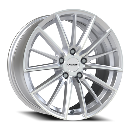 Vision Axis 18X8 Hyper Silver Machined Face Wheel