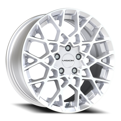 Vision Recoil 17X8 Hyper Silver Wheel