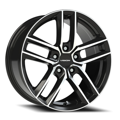 Vision Clutch 18X8.5 Gloss Black Machined Face Wheel