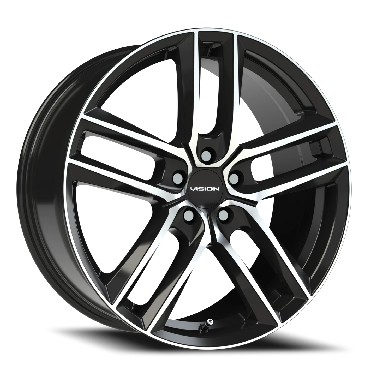 Vision Clutch 19X8.5 Gloss Black Machined Face Wheel
