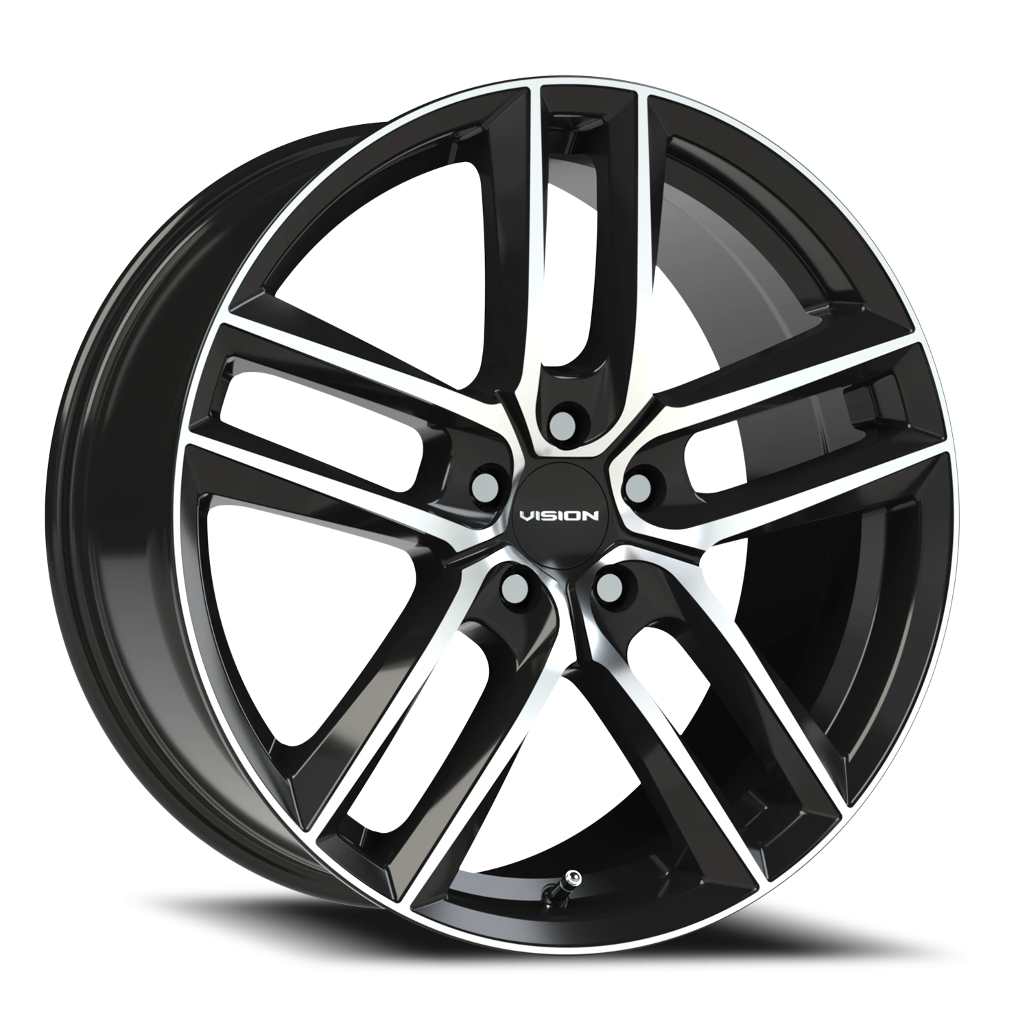 Vision Clutch 19X8.5 Gloss Black Machined Face Wheel