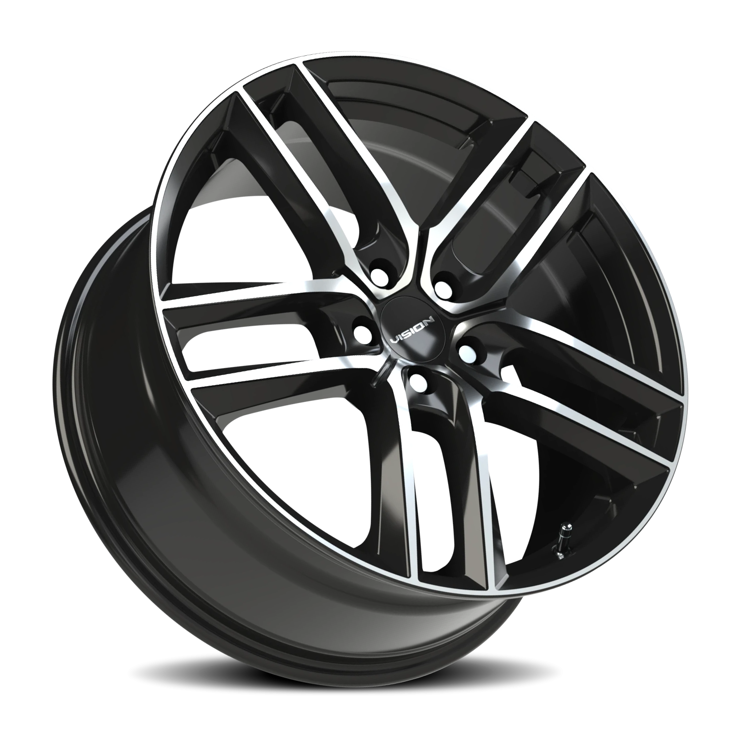 Vision Clutch 19X8.5 Gloss Black Machined Face Wheel