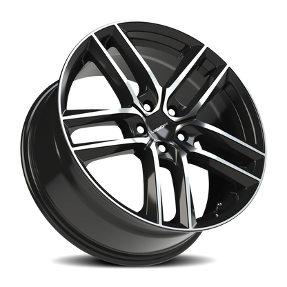 Vision Clutch 19X8.5 Gloss Black Machined Face Wheel