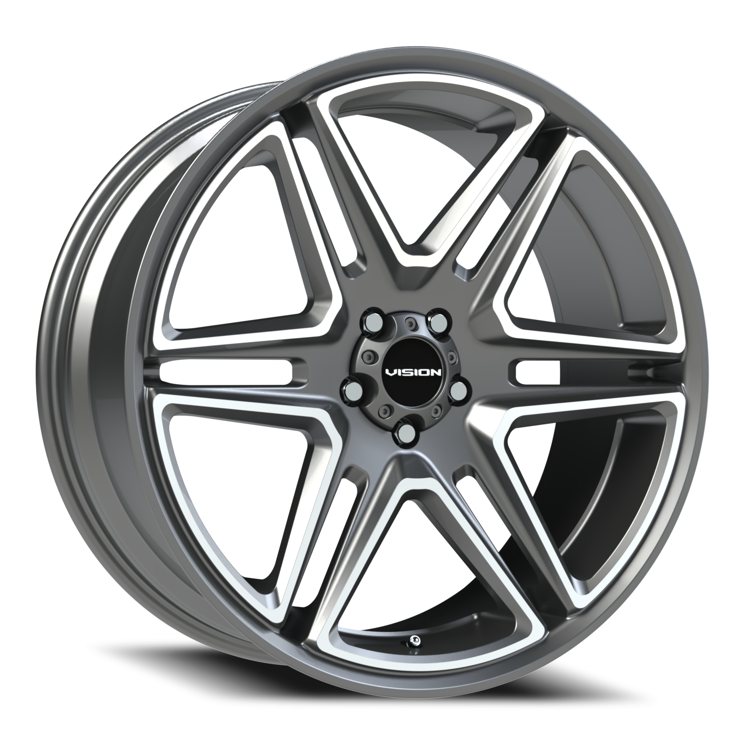 Vision Wedge 22X9.5 Gunmetal Machined Face Wheel