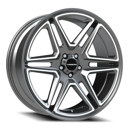 Vision Wedge 22X9.5 Gunmetal Machined Face Wheel