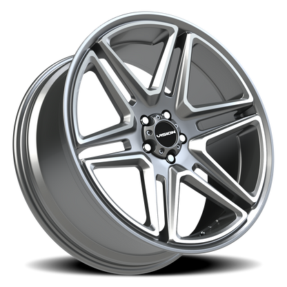 Vision Wedge 22X9.5 Gunmetal Machined Face Wheel