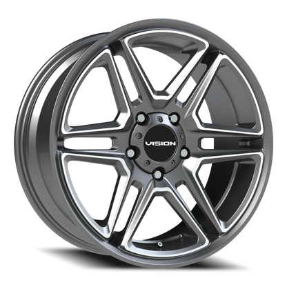 Vision Wedge 20X9 Gunmetal Machined Face Wheel