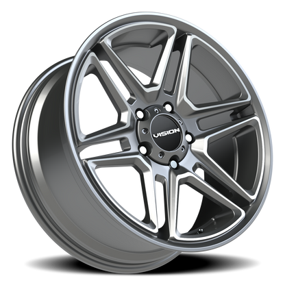 Vision Wedge 20X9 Gunmetal Machined Face Wheel