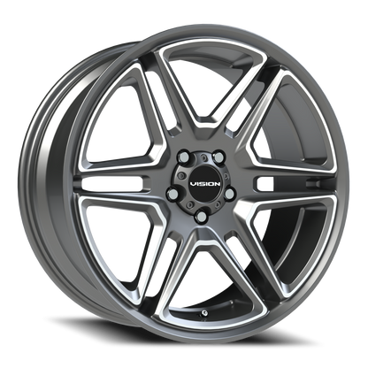 Vision Wedge 20X9 Gunmetal Machined Face Wheel