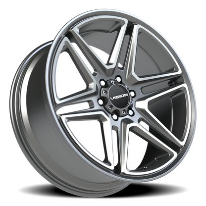 Vision Wedge 22X9.5 Gunmetal Machined Face Wheel