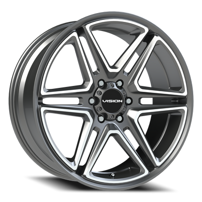 Vision Wedge 22X9.5 Gunmetal Machined Face Wheel