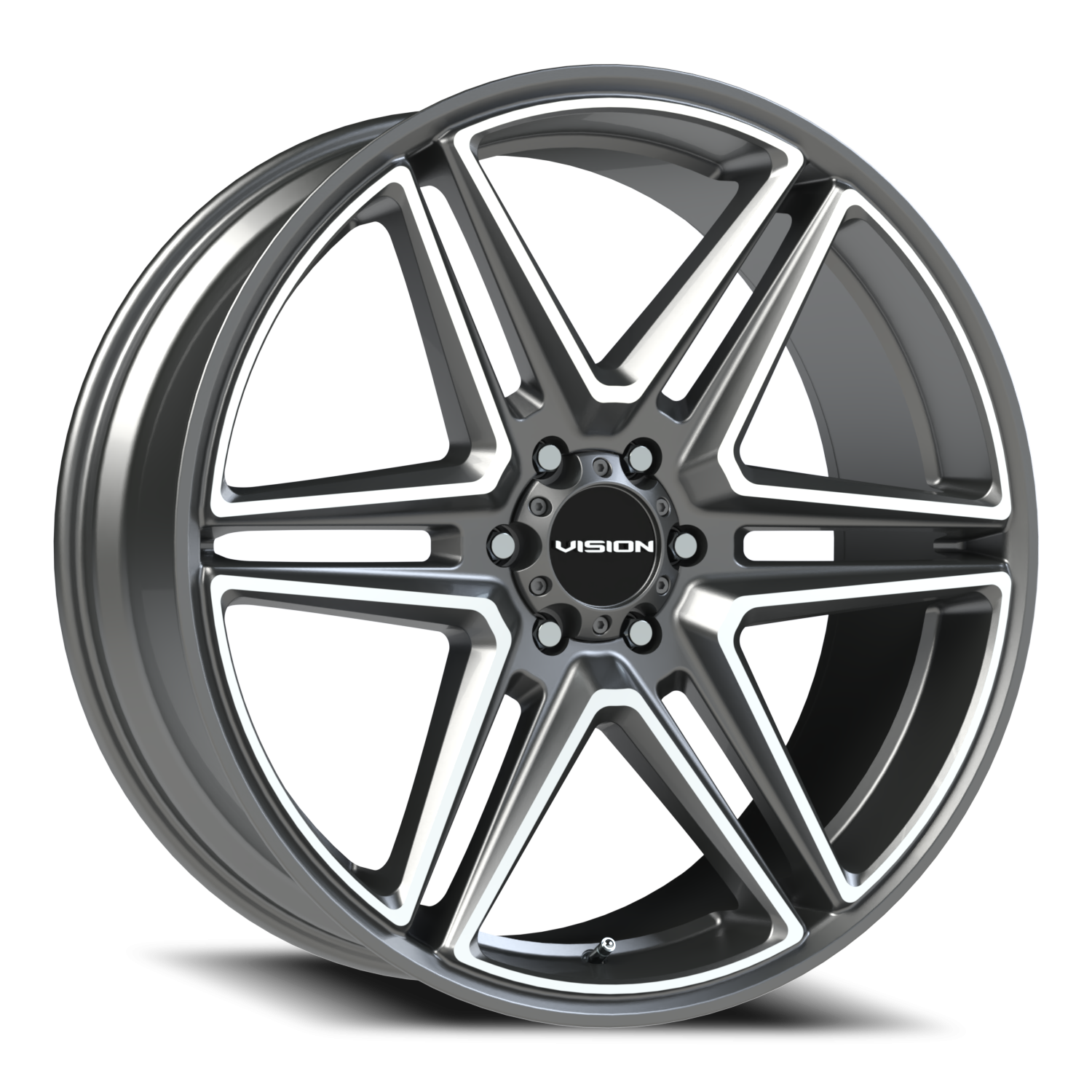 Vision Wedge 24X9.5 Gunmetal Machined Face Wheel