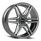 Vision Wedge 24X9.5 Gunmetal Machined Face Wheel