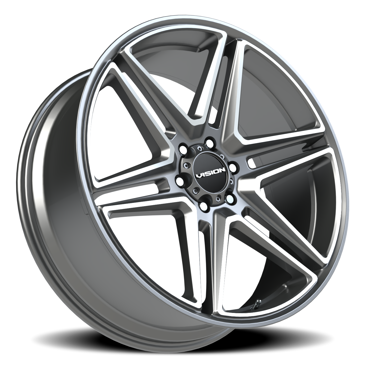 Vision Wedge 24X9.5 Gunmetal Machined Face Wheel