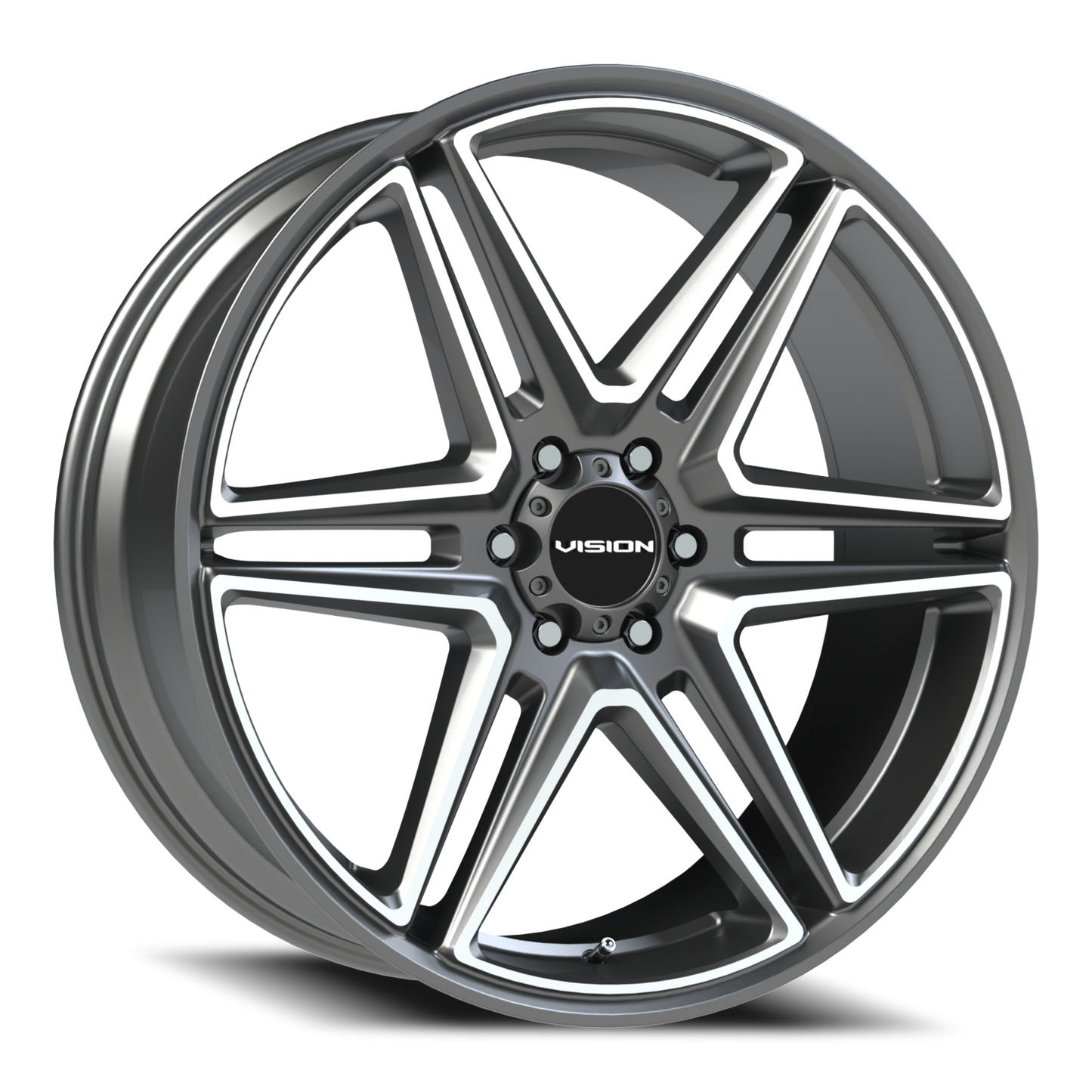 Vision Wedge 24X9.5 Gunmetal Machined Face Wheel