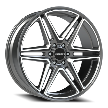 Vision Wedge 24X9.5 Gunmetal Machined Face Wheel