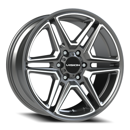 Vision Wedge 20X9 Gunmetal Machined Face Wheel