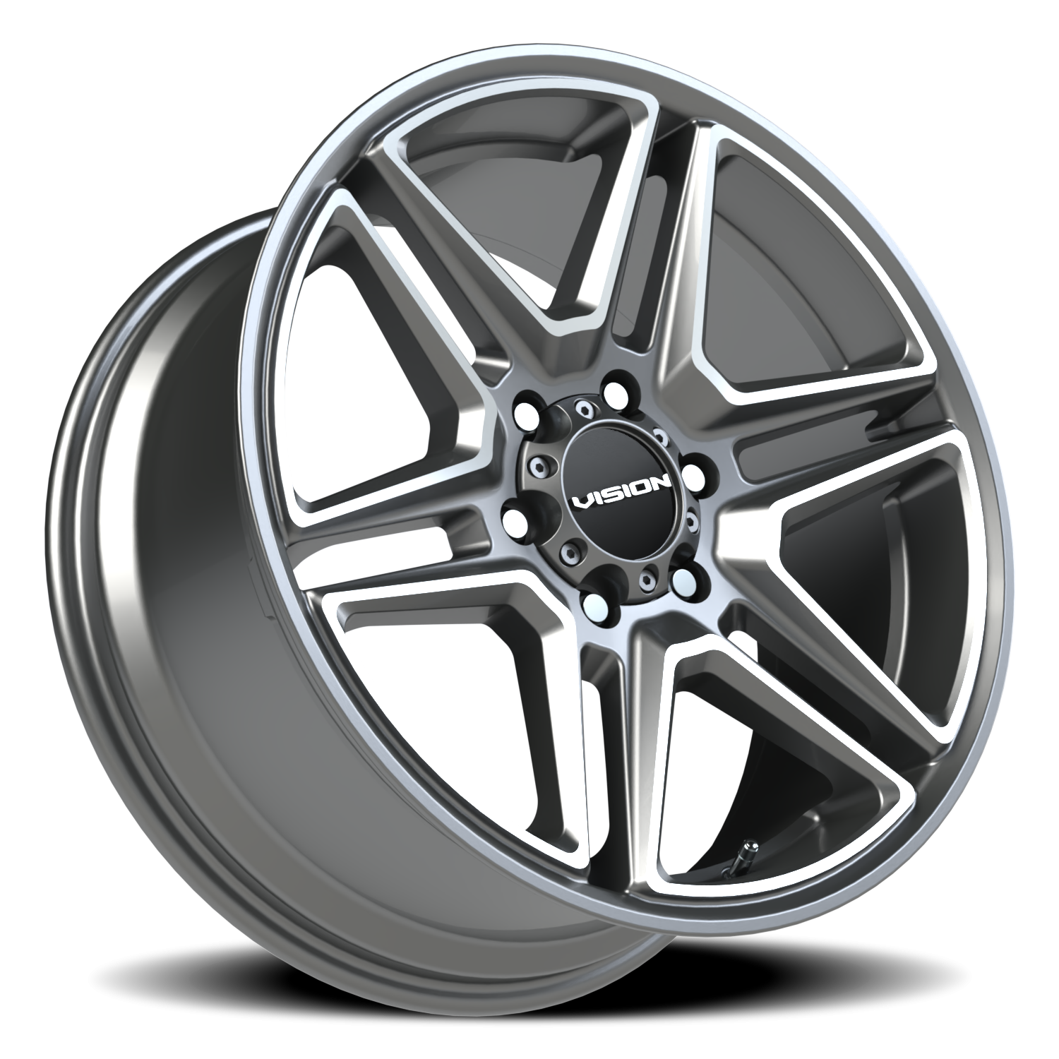 Vision Wedge 20X9 Gunmetal Machined Face Wheel