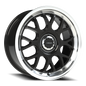 Vision Alpine 17X8 Gloss Black Brushed Lip Wheel