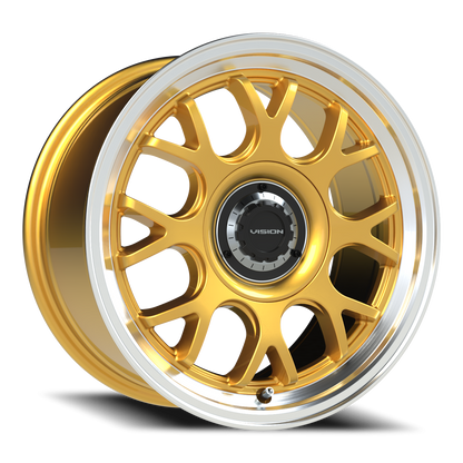 Vision Alpine 16X8 Gold Machined Lip Wheel