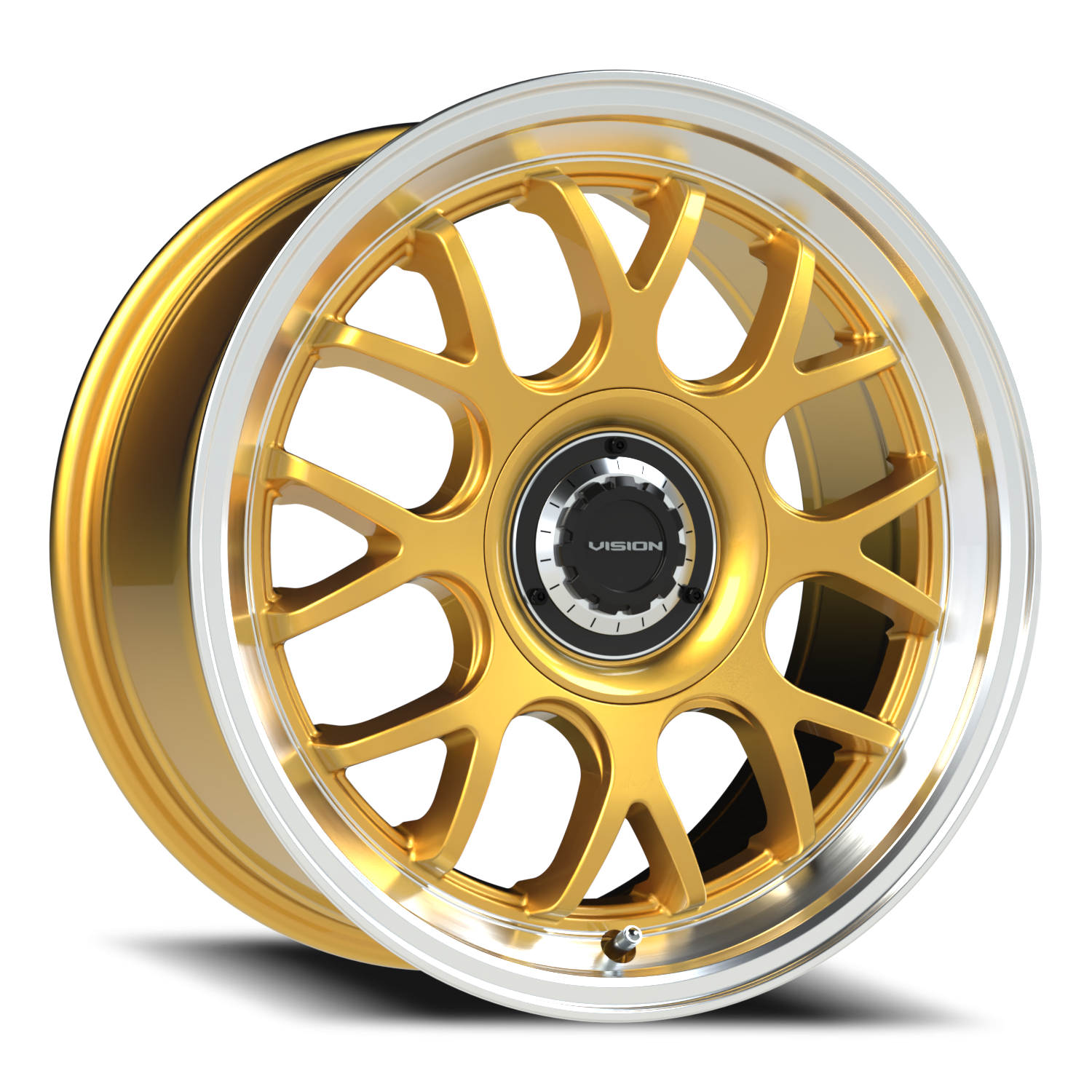 Vision Alpine 17X8 Gold Machined Lip Wheel