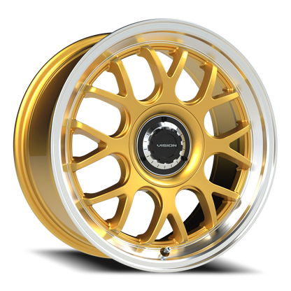 Vision Alpine 17X8 Gold Machined Lip Wheel