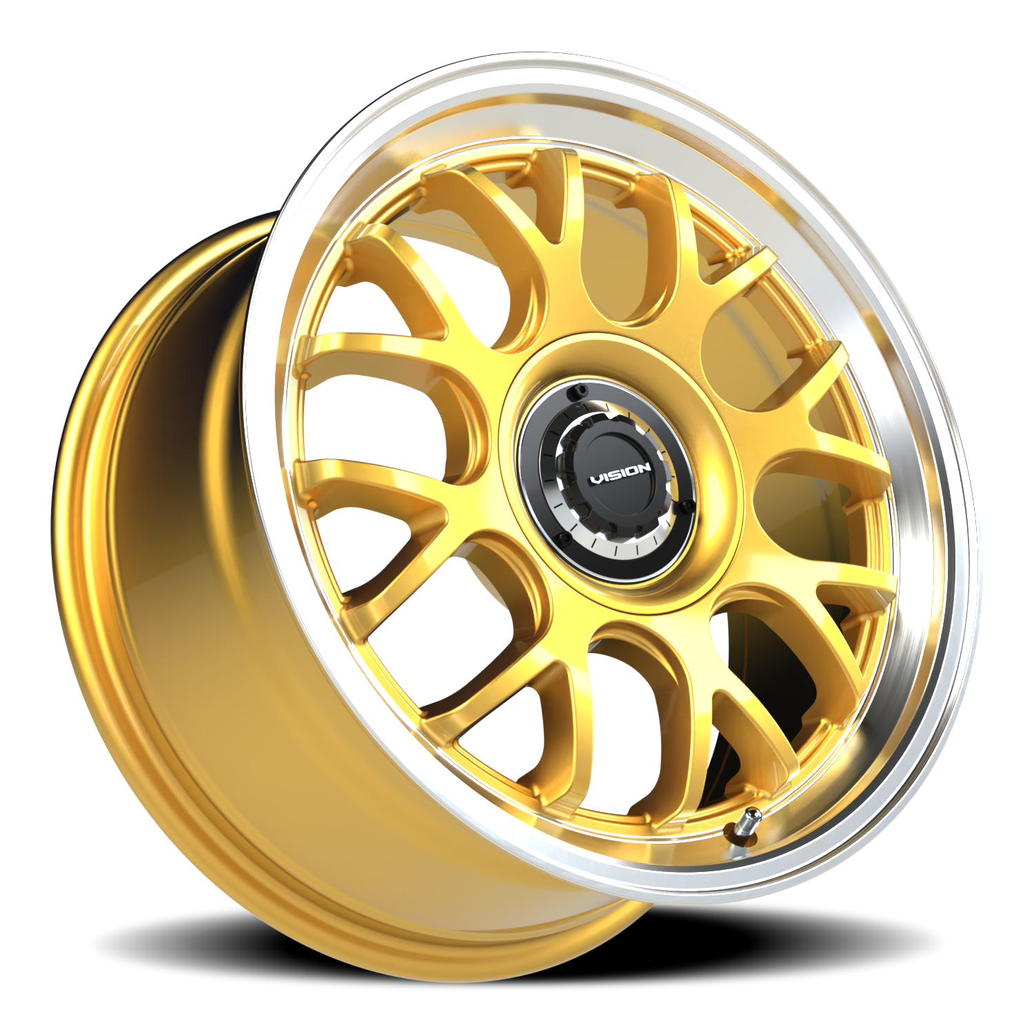 Vision Alpine 17X8 Gold Machined Lip Wheel